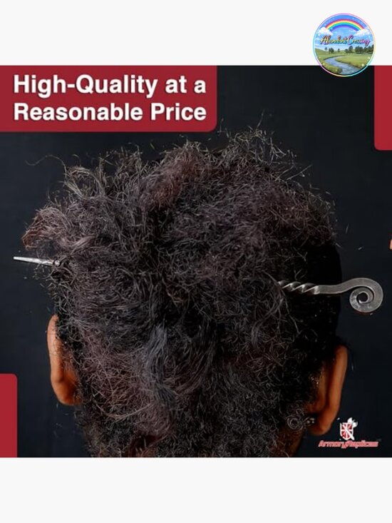 Forged Iron Twisted Spiral Hair Stick - Medieval Hair Pin for Everyday Wear